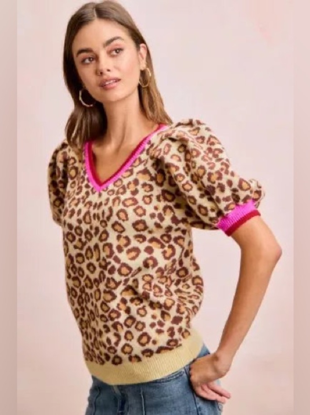 NWT Trendy Leopard/Pink Top - Picture 4 of 7